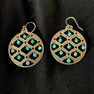SILPADA round sterling silver earrings with turquoise beads